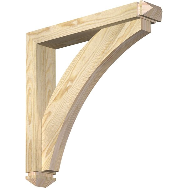 Ekena Millwork Thorton Arts and Crafts Rough Sawn Bracket w/ Offset Brace, Douglas Fir, 4"W x 22"D x 22"H BKT0402X22X22THR03RDF - main